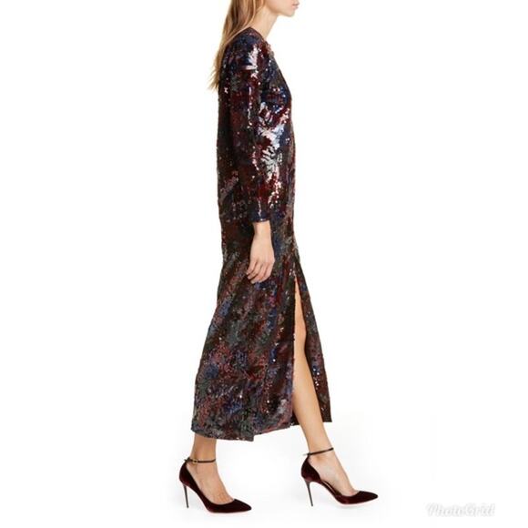 ROSEANNA Bowie Parrots Sequin Long Sleeve Maxi Dress US 2 NWT - Picture 3 of 14